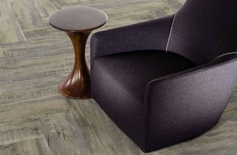 wood look luxury vinyl flooring in a commercial space